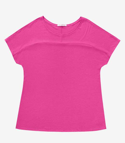 Blusa Visco Tricot Plus Size Secret Glam Rosa
