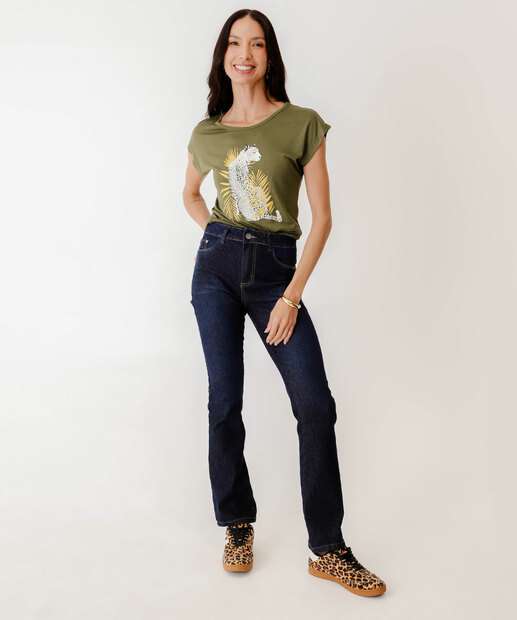 Calça Jeans Reta Feminina Fit Petit Biotipo