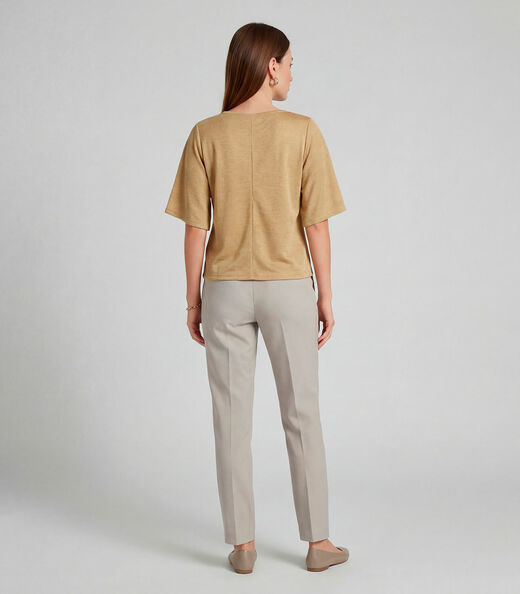 Blusa Feminina Manga Gôde Ampla Infinita Cor Amarelo