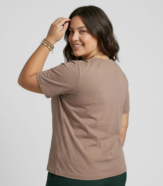 Blusa Feminina Viscose Plus Size Secret Glam Marrom