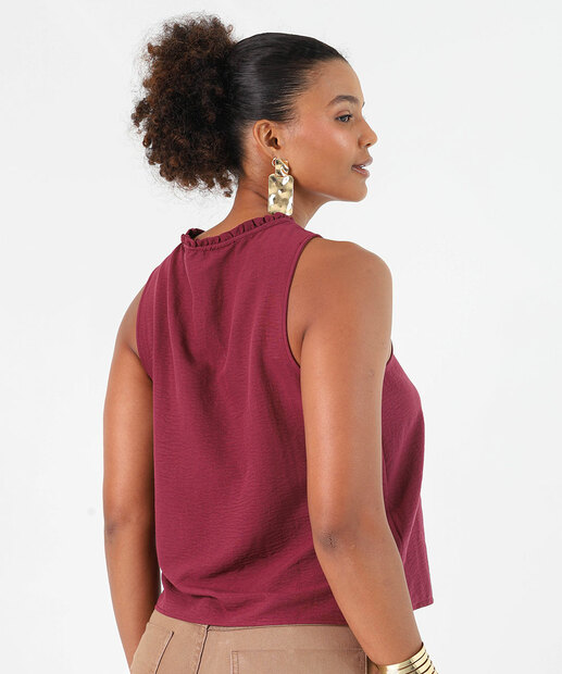 Blusa Regata Feminina Textura Marisa Vinho