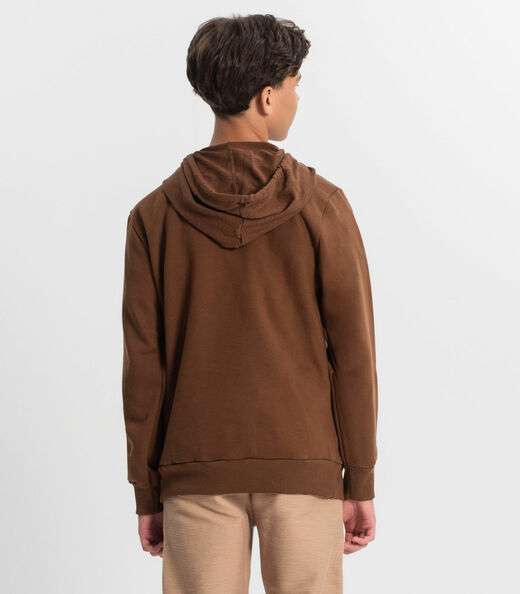 Moletom Juvenil Menino Com Capuz Minty Marrom