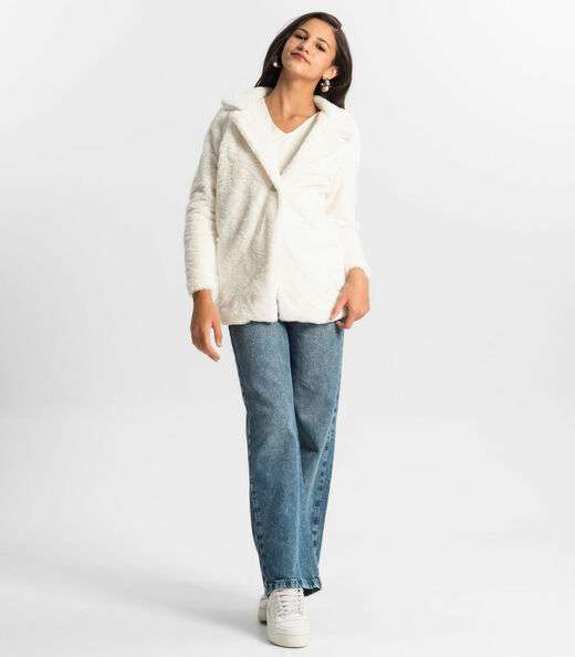 Casaco Juvenil Feminino Pelo Safira Minty Bege