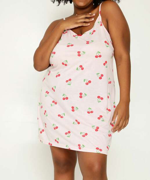 Camisola Plus Size Estampa Cereja Marisa