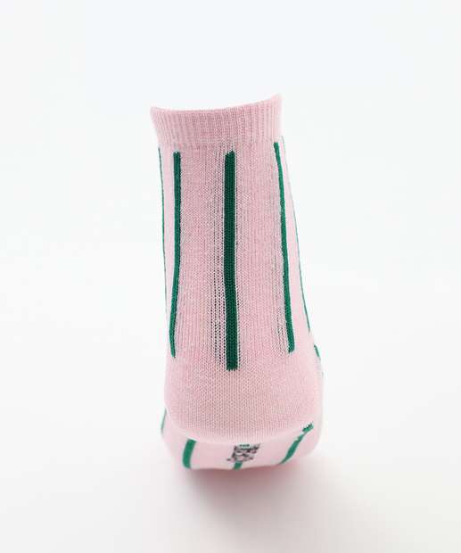 Kit 2 Meias Soquete Feminina Estampa Snoopy Verde