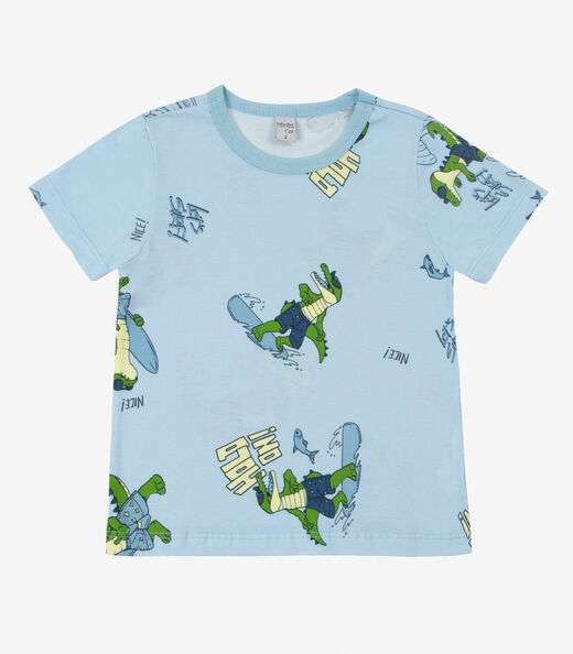 Camiseta Infantil Masculina Animais Infinita Cor Azul