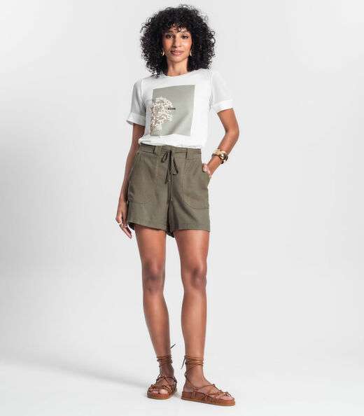 Blusa Feminina Manga Curta Rovitex Bege