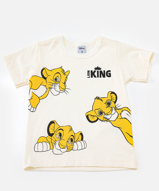 Image_Camiseta Infantil Simba Rei Leão Tam 1 a 3 Off White