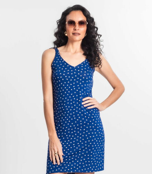 Vestido Estampado Rovitex Azul
