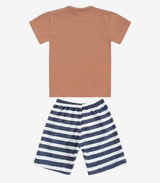 Conjunto Infantil Curto Verão Menino Select Marrom