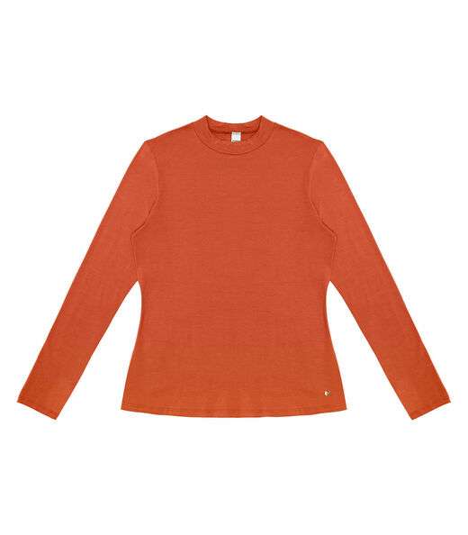 Blusa Feminina Manga Longa Gola Alta Rovitex Laranja