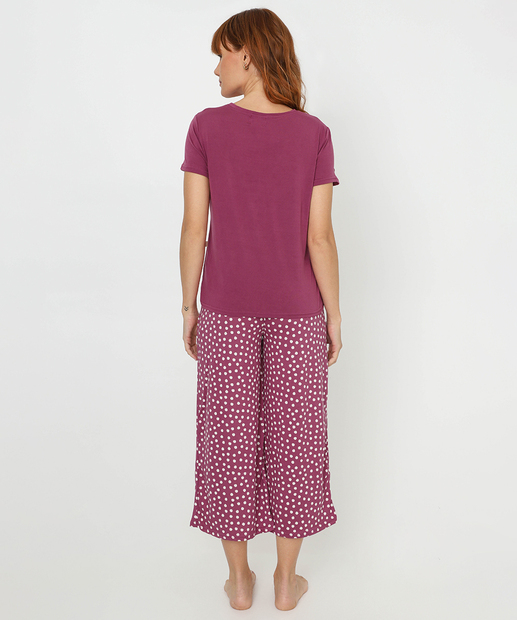 Pijama Feminino Capri Estampa Poá Marisa Rosa