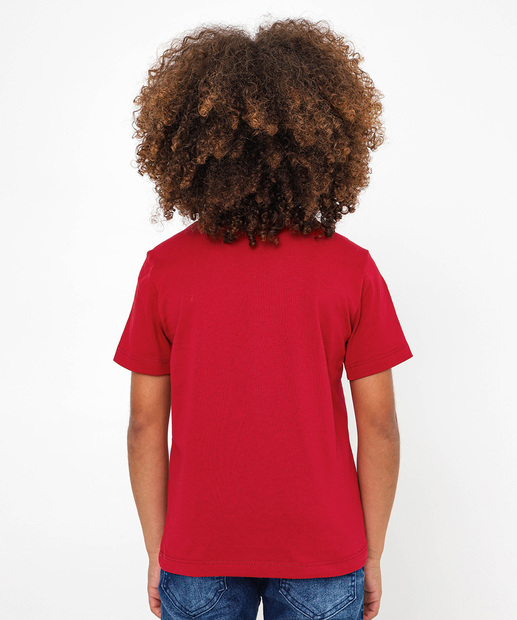 Camiseta Infantil Estampada MR Tam 4 a 10 Vermelho