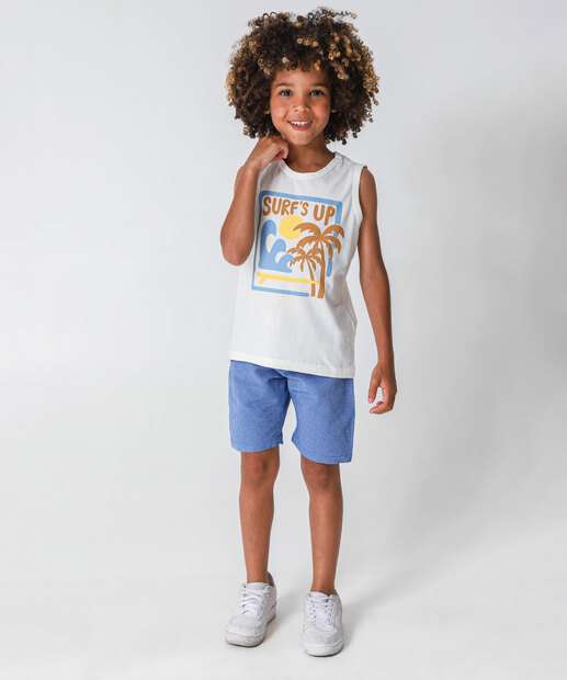 Image_Bermudas Infantil Textura Marisa Tam 4 a 10 Azul