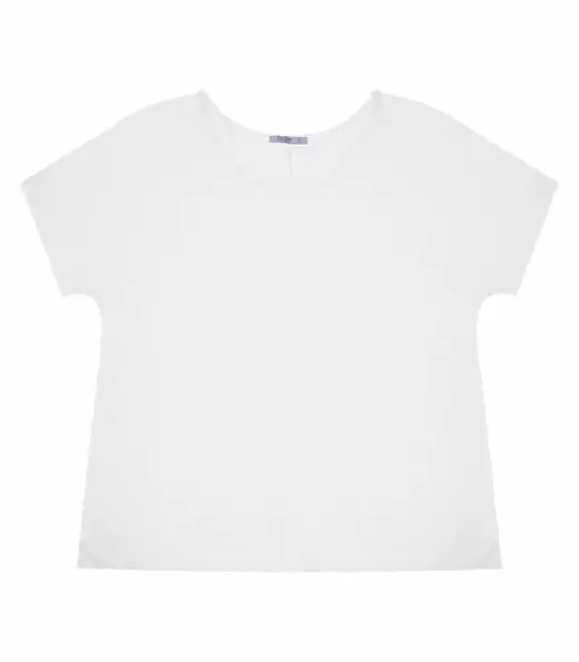 Blusa Manga Curta Feminina Plus Size Secret Glam Branco