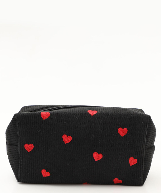 Necessaire Bordado Coração Marisa Preto