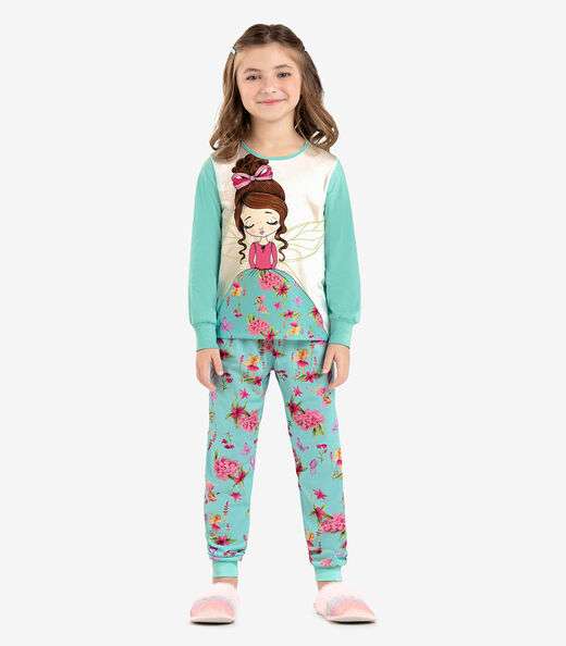 Pijama Infantil Feminino Fada Rovi Kids Bege