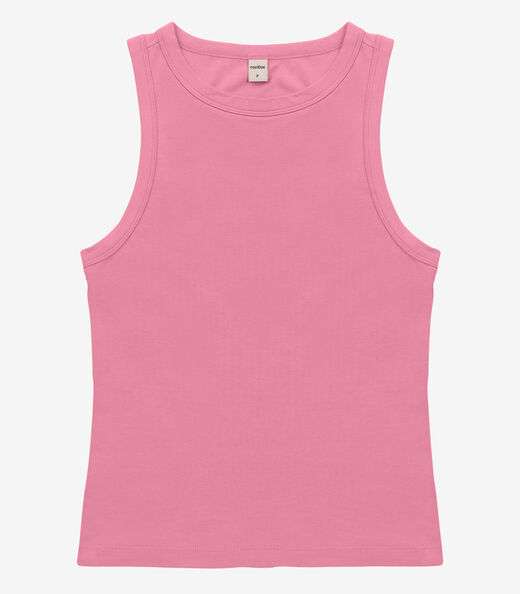 Regata Básica Feminina em Cotton Leve Rovitex Rosa