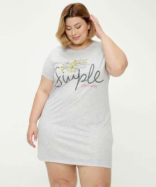 Camisola Plus Size Estampa Frase Marisa