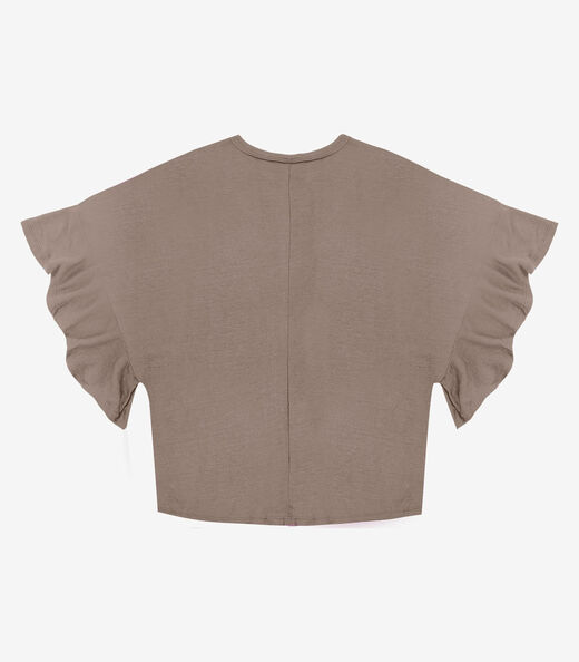 Blusa Feminina em Visco Tricot Infinita Cor Marrom