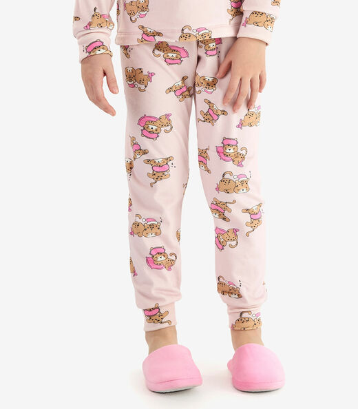 Pijama em Pelo Fleece Rovi Kids Rosa
