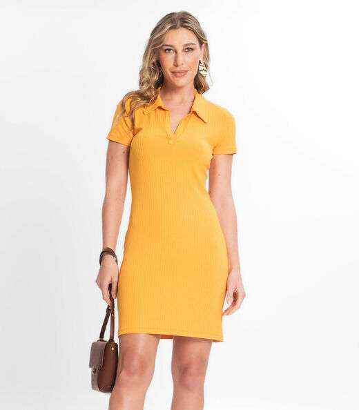 Image_Vestido De Ribana Canelado Feminino Endless Amarelo