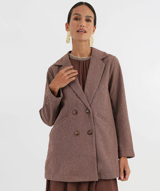 Image_Casaco Feminino Polivelour Botões Marisa Marrom