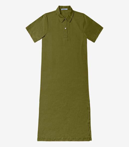 Vestido Midi Com Fenda Lateral Endless Verde