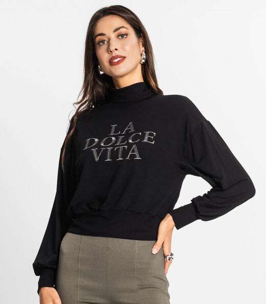 Blusão Feminino Gola Alta Endless Preto