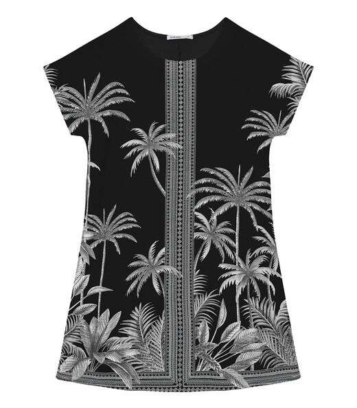 Vestido De Poly Light Feminino Estampado Endless Preto