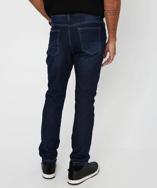 Calça Masculina Jeans Slim Bolsos Gangster Azul