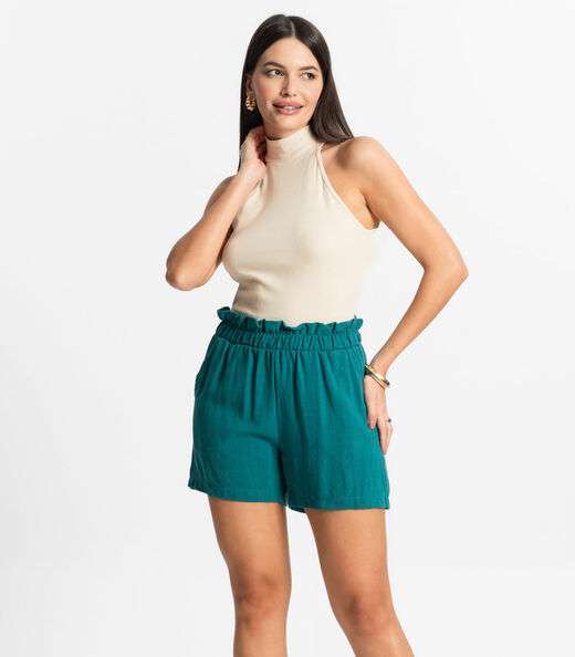 Image_Shorts Feminino Linho Endless Verde