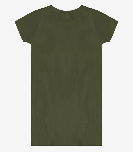 Vestido Infantil Ribana Canelada E Estampa Select Verde