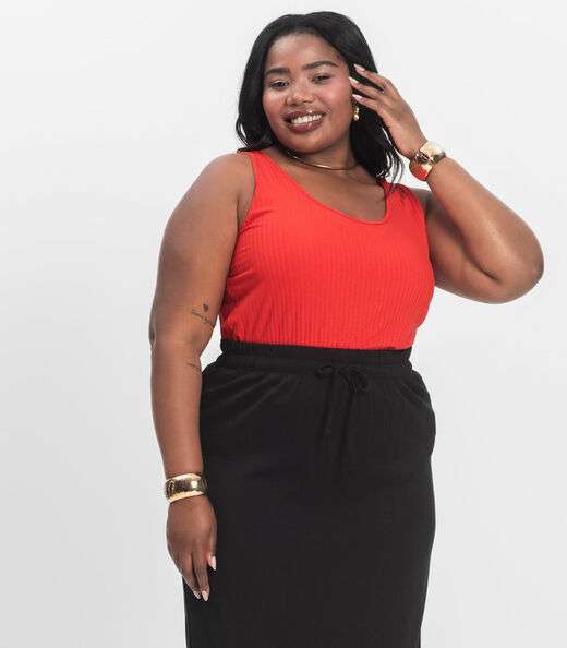 Image_Regata Plus Size Em Ribana Canelada Secret Glam Laranja