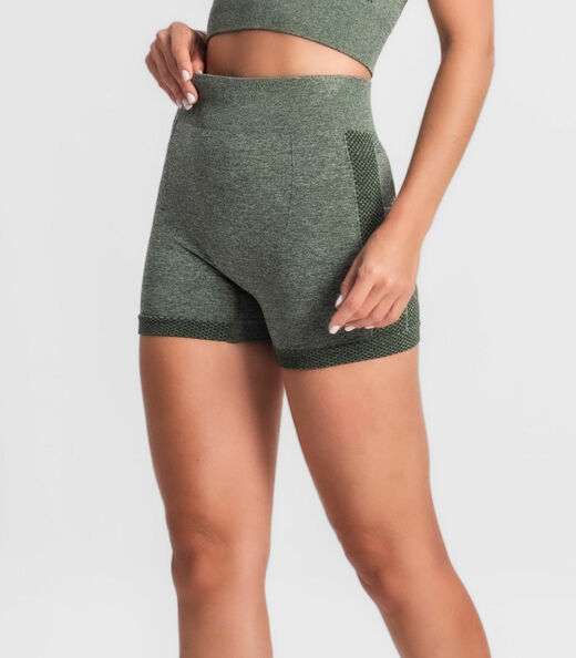 Shorts Fitness Cintura Alta Seamless Style Box Verde
