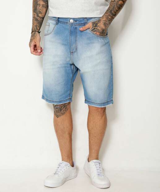 Bermuda Masculina Jeans Bolsos 