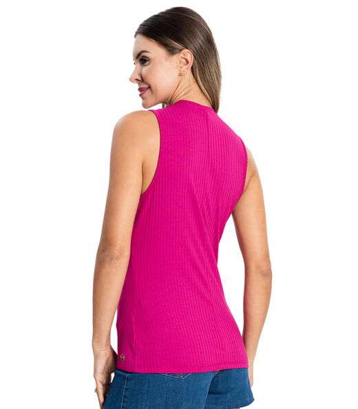 Regata Feminina Ribana Canelada Rovitex Rosa