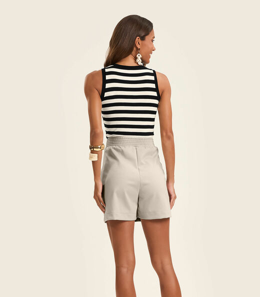 Shorts Feminino em Ponto Roma Rovitex Bege
