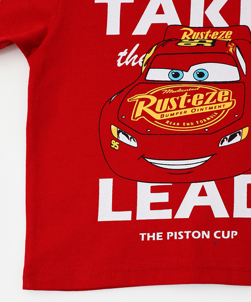 Camiseta Infantil Carros Disney Tam 1 a 3 Vermelho