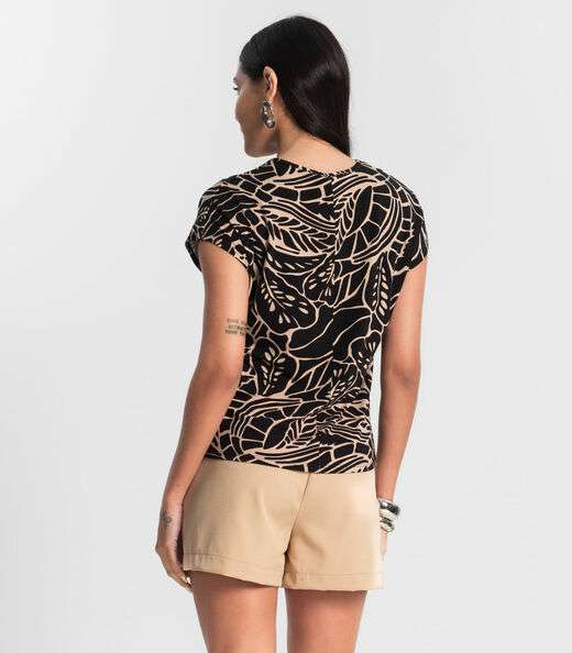 Blusa Feminina Estampada Rovitex Preto