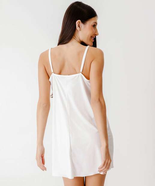 Camisola Liganete Recorte Renda Marisa Off White