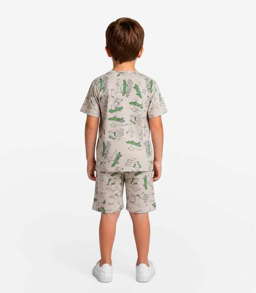 Pijama Infantil Masculino Em Cotton Select Bege