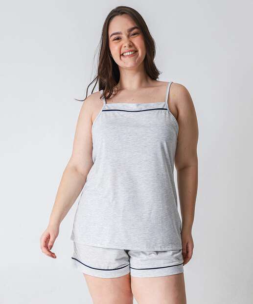 Image_Pijama Plus Size Feminino Alças Finas Marisa Cinza
