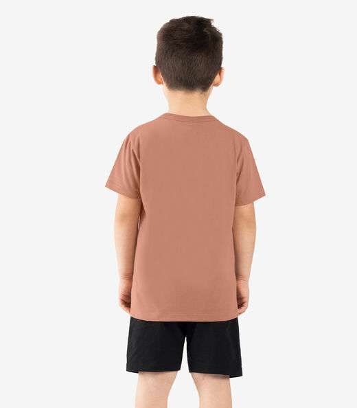 Conjunto Infantil Camiseta Com Bermuda Rovi Kids Marrom