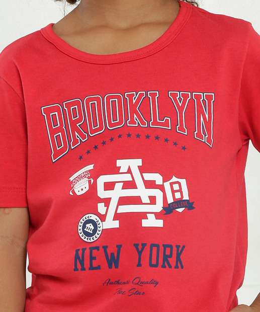 Camiseta Infantil Manga Curta Estampada MR Tam 4 a 10