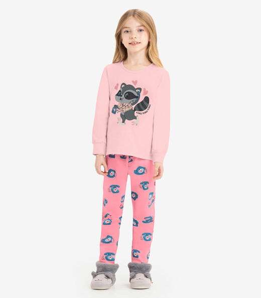 Pijama Meia Malha Rovi Kids Rosa