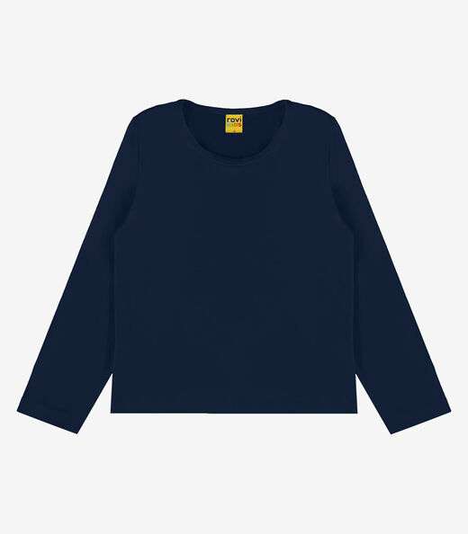 Blusa Manga Longa Infantil Feminina Rovitex Kids Azul
