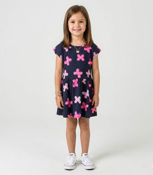 Vestido Infantil Estampado Select Azul