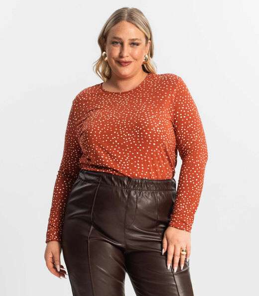 Image_Blusa Feminina Manga Longa Plus Size Secret Glam Vermelho