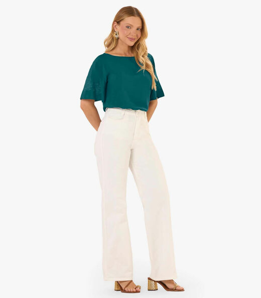 Blusa Feminina Viscose Khyara Com Estampa Rovitex Verde